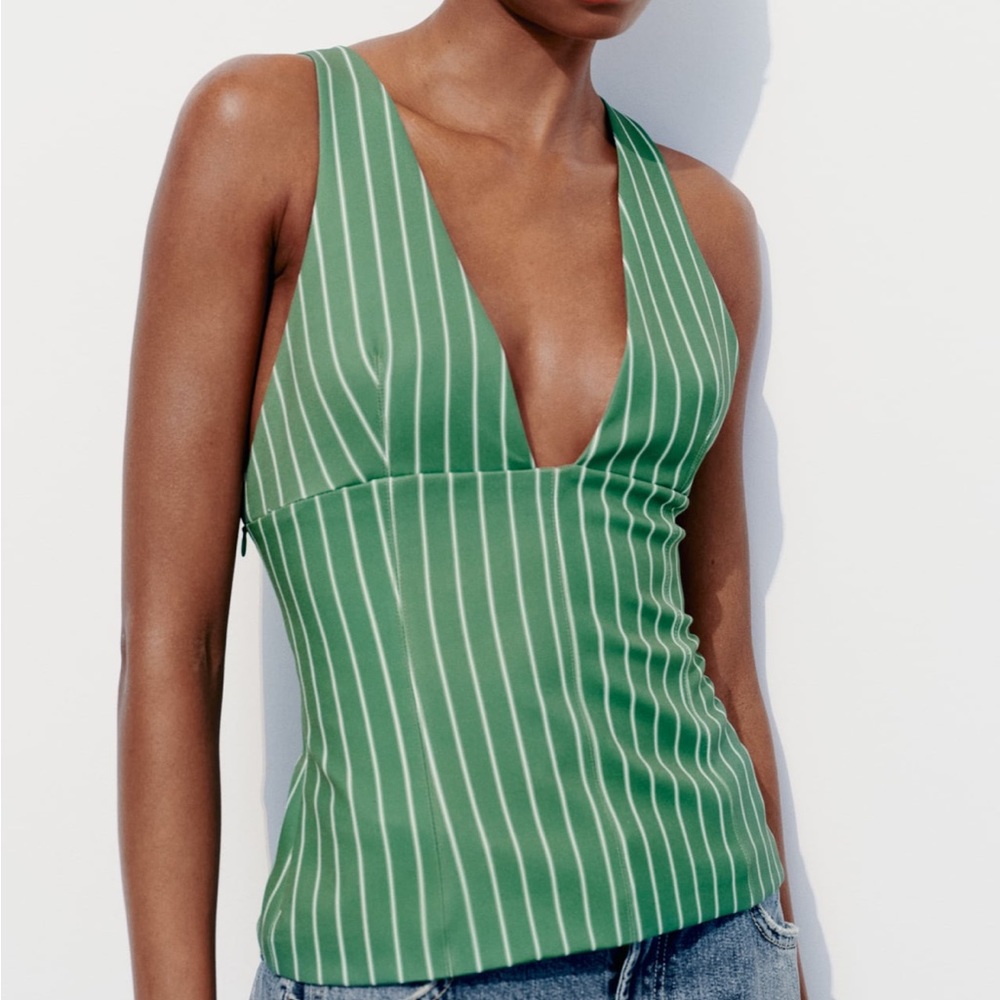 Zara Striped Print Top NWOT